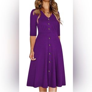 beautiful vibrant comfy purple cotton spring dress!